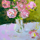 Fleurs roses pour un hommage d&eacute;licat
